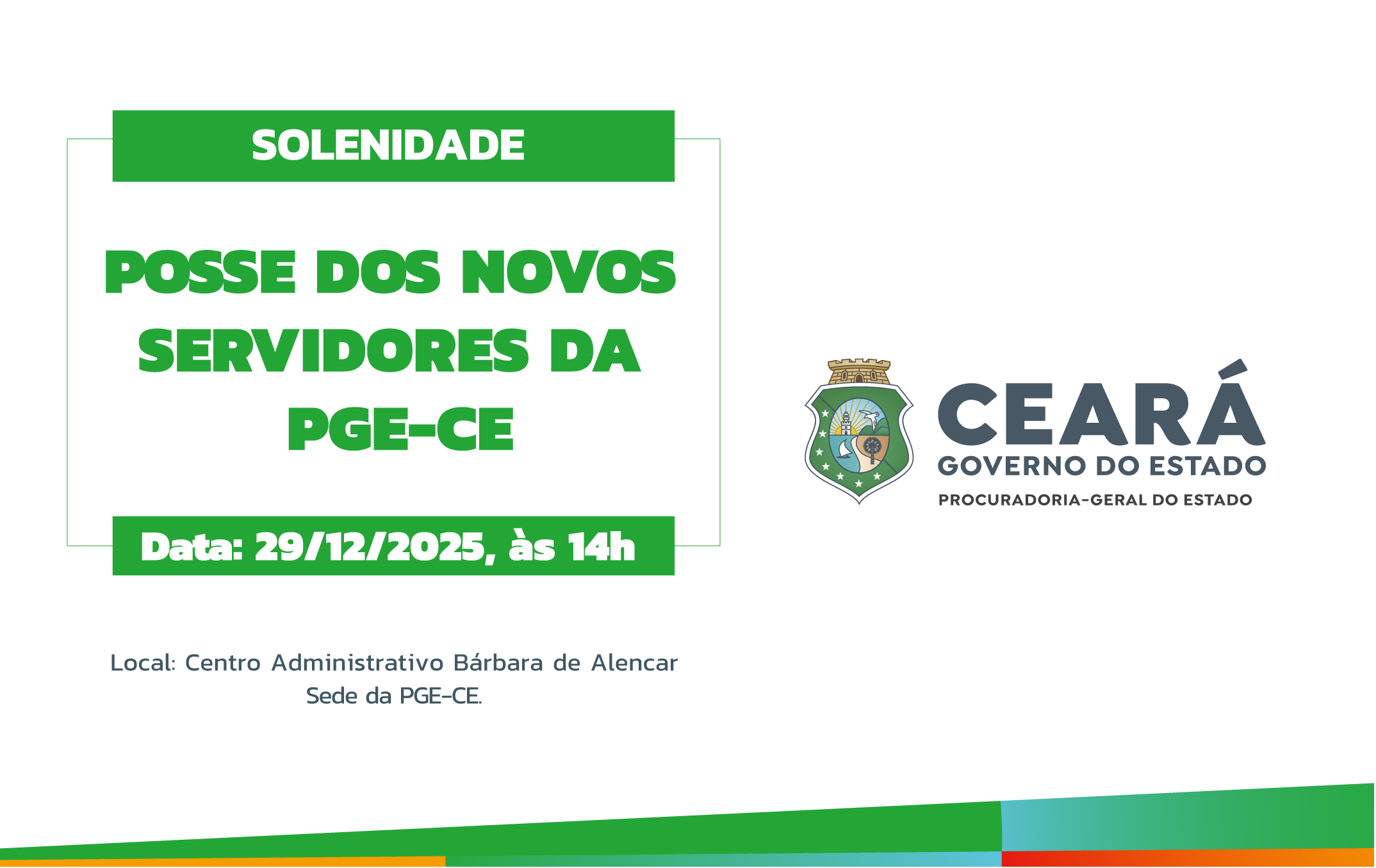 Governo do Ceará empossa novos servidores da PGE‑CE